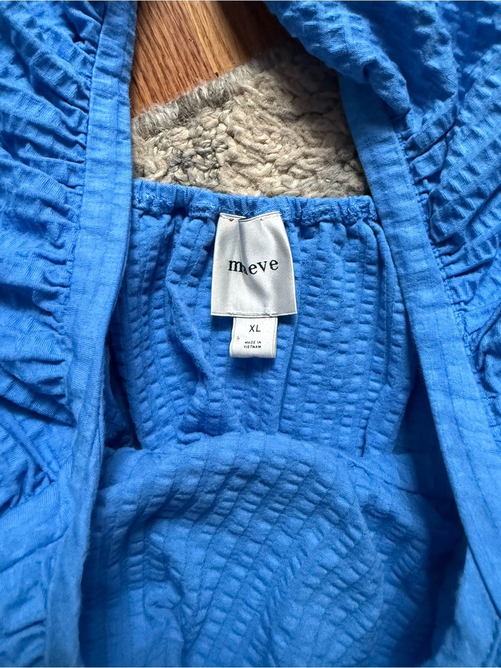 Maeve Blue Ruffle  Women's Top from Anthropologie sz: XL - Picture 2 of 3